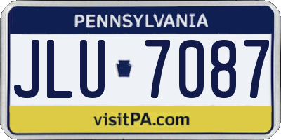 PA license plate JLU7087