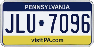 PA license plate JLU7096