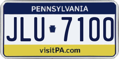 PA license plate JLU7100
