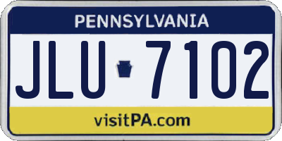 PA license plate JLU7102
