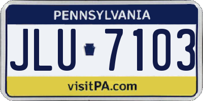 PA license plate JLU7103