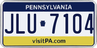 PA license plate JLU7104