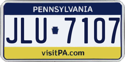 PA license plate JLU7107