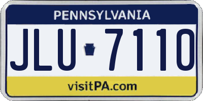 PA license plate JLU7110