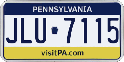 PA license plate JLU7115