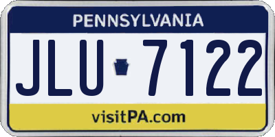 PA license plate JLU7122