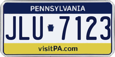 PA license plate JLU7123
