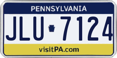 PA license plate JLU7124