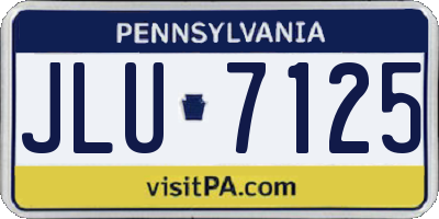 PA license plate JLU7125
