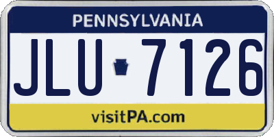 PA license plate JLU7126