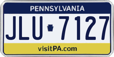 PA license plate JLU7127