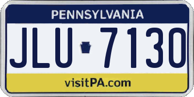 PA license plate JLU7130