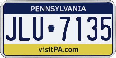 PA license plate JLU7135
