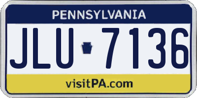 PA license plate JLU7136