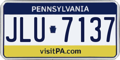 PA license plate JLU7137