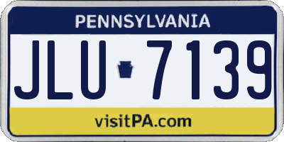 PA license plate JLU7139