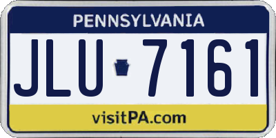 PA license plate JLU7161