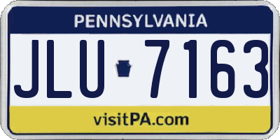 PA license plate JLU7163