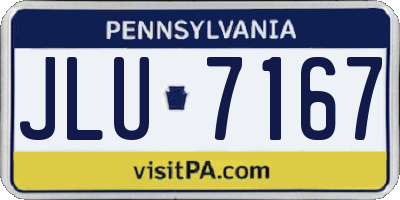 PA license plate JLU7167