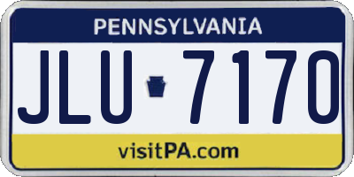 PA license plate JLU7170
