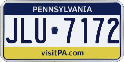 PA license plate JLU7172