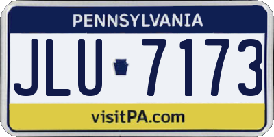 PA license plate JLU7173