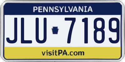 PA license plate JLU7189