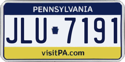 PA license plate JLU7191
