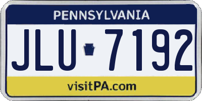 PA license plate JLU7192
