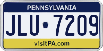 PA license plate JLU7209