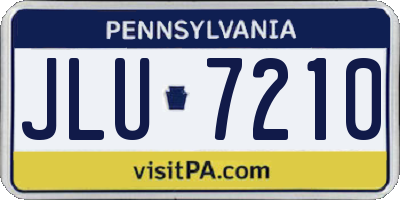 PA license plate JLU7210