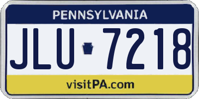 PA license plate JLU7218