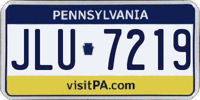 PA license plate JLU7219