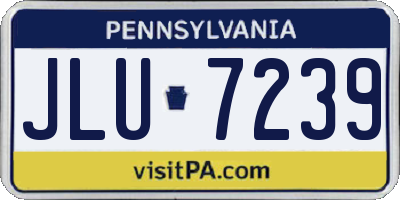 PA license plate JLU7239