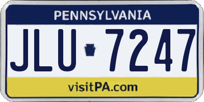 PA license plate JLU7247