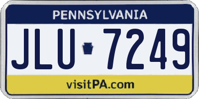 PA license plate JLU7249