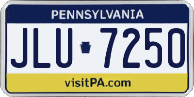 PA license plate JLU7250