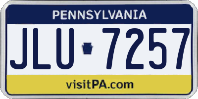 PA license plate JLU7257