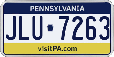 PA license plate JLU7263