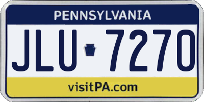 PA license plate JLU7270