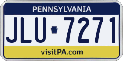 PA license plate JLU7271