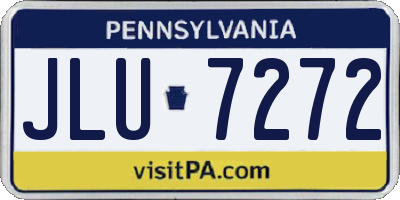 PA license plate JLU7272