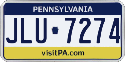 PA license plate JLU7274