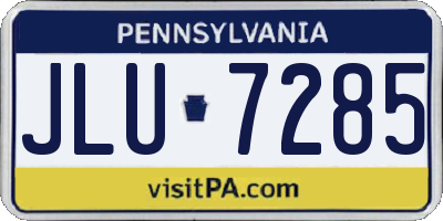 PA license plate JLU7285