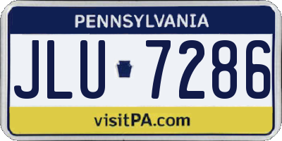 PA license plate JLU7286