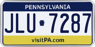 PA license plate JLU7287