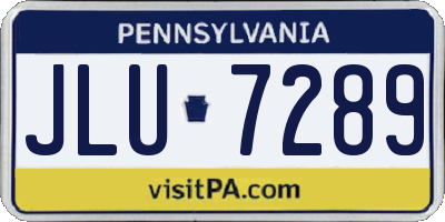 PA license plate JLU7289