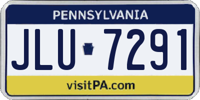 PA license plate JLU7291