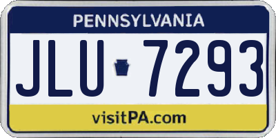PA license plate JLU7293