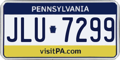 PA license plate JLU7299